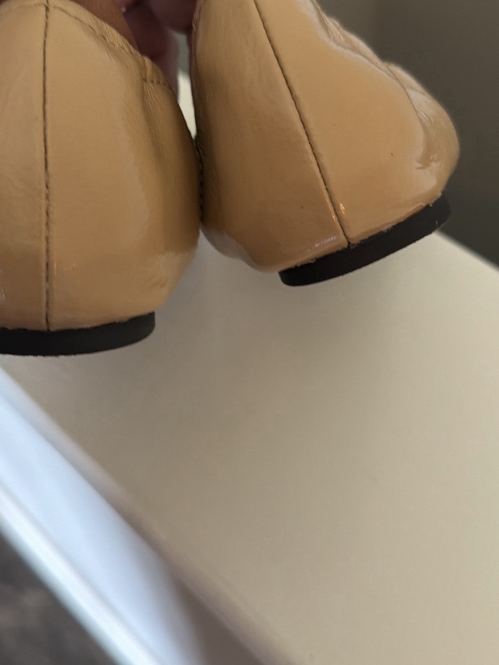 Michael Kors Beige Quilted Leather MK Logo Ballet Flats - Picture 3 of 5